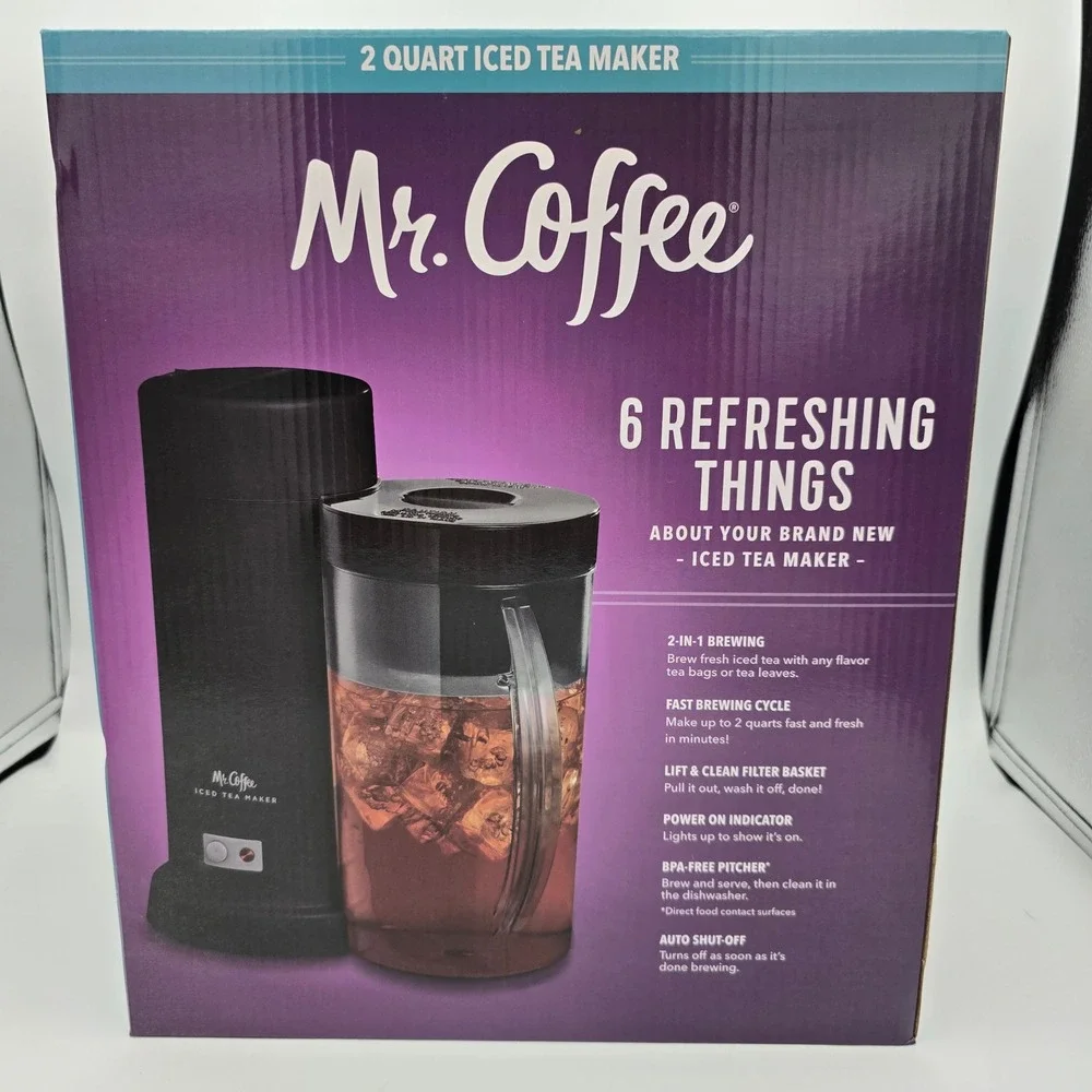Mr. Coffee 2 Quart Iced Tea Maker Black BVMC-ITM-BLK Refreshing Brew New